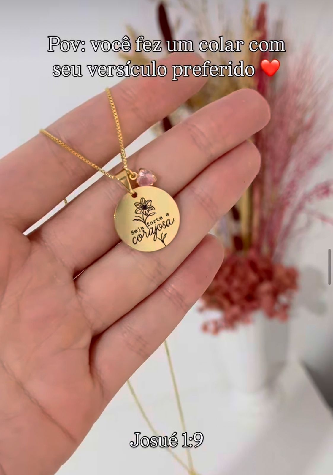 Colar personalizado com versículo bíblico